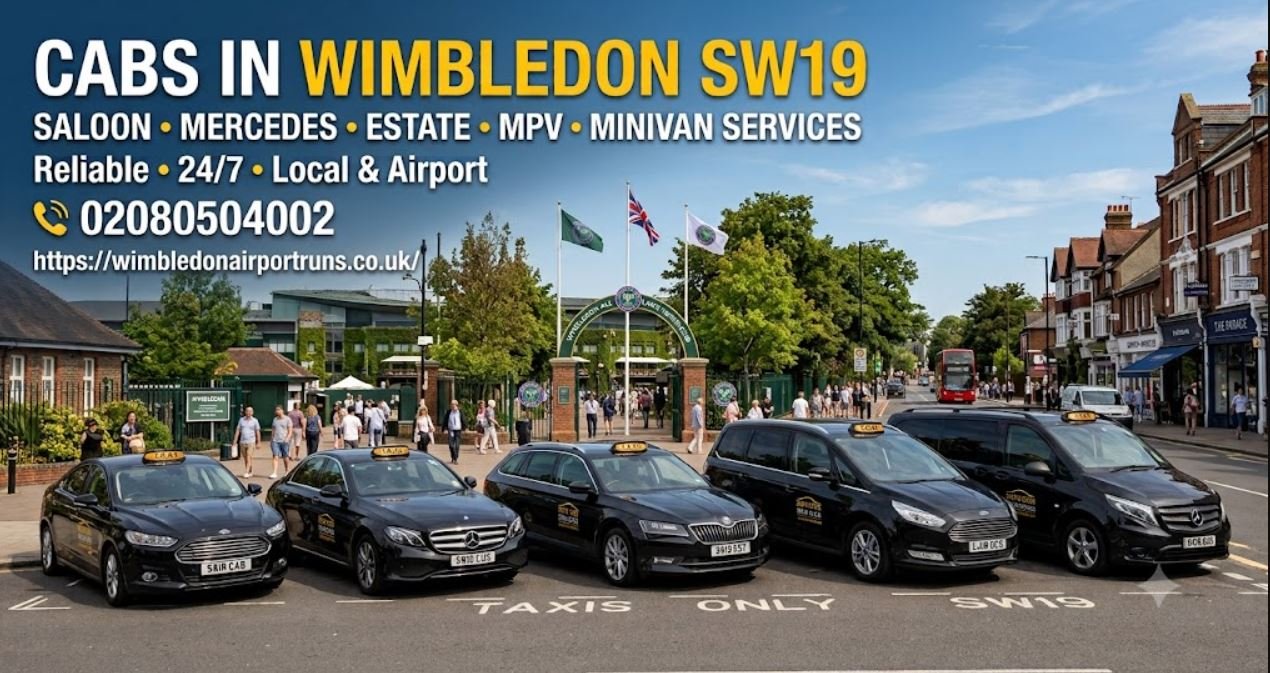 Cabs in Wimbledon SW19 – Saloon, Mercedes, Estate Car, MPV and Minivan Services